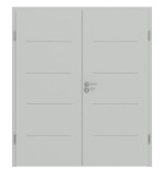 Frontansicht von Signum 14 Basic Lack Grau RAL 7035 Doppelflügeltür inkl. Zarge - Huga