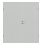 Frontansicht von Groove 16 ProLine Lack Grau RAL 7035 Doppelflügeltür inkl. Zarge - Hörmann