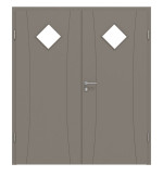 Frontansicht von Groove 20 LA 6 ProLine Lack Taupe RAL 7048 Doppelflügeltür inkl. Zarge - Hörmann