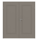 Frontansicht von Groove 21 ProLine Lack Taupe RAL 7048 Doppelflügeltür inkl. Zarge - Hörmann