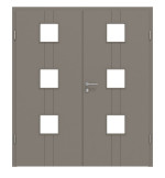 Frontansicht von Groove 23 LA 10 ProLine Lack Taupe RAL 7048 Doppelflügeltür inkl. Zarge - Hörmann
