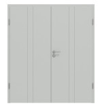 Frontansicht von Groove 23 ProLine Lack Grau RAL 7035 Doppelflügeltür inkl. Zarge - Hörmann