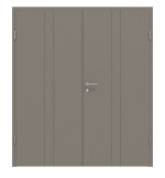 Frontansicht von Groove 23 ProLine Lack Taupe RAL 7048 Doppelflügeltür inkl. Zarge - Hörmann