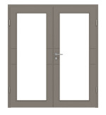 Frontansicht von Groove 29 LA 27 ProLine Lack Taupe RAL 7048 Doppelflügeltür inkl. Zarge - Hörmann
