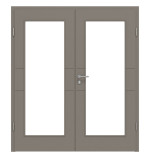 Frontansicht von Groove 29 LA 8 ProLine Lack Taupe RAL 7048 Doppelflügeltür inkl. Zarge - Hörmann