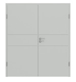 Frontansicht von Groove 29 ProLine Lack Grau RAL 7035 Doppelflügeltür inkl. Zarge - Hörmann