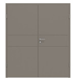 Frontansicht von Groove 29 ProLine Lack Taupe RAL 7048 Doppelflügeltür inkl. Zarge - Hörmann