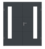 Frontansicht von Groove 31 LA 24 bandseitig ProLine Lack Anthrazit RAL 7016 Doppelflügeltür inkl. Zarge - Hörmann