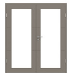 Frontansicht von Groove 31 LA 27 ProLine Lack Taupe RAL 7048 Doppelflügeltür inkl. Zarge - Hörmann