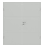 Frontansicht von Groove 31 ProLine Lack Grau RAL 7035 Doppelflügeltür inkl. Zarge - Hörmann