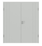 Frontansicht von Groove 39 ProLine Lack Grau RAL 7035 Doppelflügeltür inkl. Zarge - Hörmann