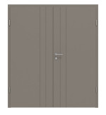 Frontansicht von Groove 44 ProLine Lack Taupe RAL 7048 Doppelflügeltür inkl. Zarge - Hörmann