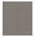 Frontansicht von Groove 50 ProLine Lack Taupe RAL 7048 Doppelflügeltür inkl. Zarge - Hörmann