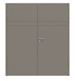 Frontansicht von Groove 78 ProLine Lack Taupe RAL 7048 Doppelflügeltür inkl. Zarge - Hörmann