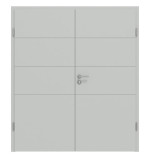 Frontansicht von Signum 93 Basic Lack Grau RAL 7035 Doppelflügeltür inkl. Zarge - Huga