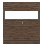 Frontansicht von HÖRMANN Doppelflügeltür Pure 2 Alpineiche quer Duradecor DesignLine mit Lichtausschnitt quer mit Zarge