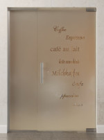 Bild von Cafe 2 Motiv klar Glaspendeltür mit festem Seitenteil DORMA Mundus BTS Variante 2 - Erkelenz