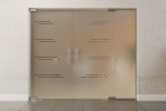 Frontansicht von Aida Motiv klar 2-flg. Glaspendeltür mit festem Seitenteil DORMA Mundus BTS Variante 5 - Erkelenz
