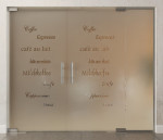Bild von Cafe 2 Motiv klar 2-flg. Glaspendeltür mit festem Seitenteil DORMA Mundus BTS Variante 5 - Erkelenz