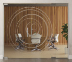 Bild von Lira Motiv matt 2-flg. Glaspendeltür mit festem Seitenteil DORMA Mundus BTS Variante 5 - Erkelenz