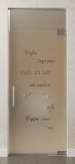 Bild von Cafe 2 Motiv klar Glaspendeltür mit Oberlicht DORMA Mundus BTS Variante 7 - Erkelenz