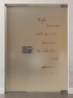 Bild von Cafe 2 Motiv klar Ganzglastür mit festem Seitenteil DORMA Mundus Variante 1 - Erkelenz