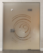 Bild von Lira Motiv klar Ganzglastür mit zwei festen Seitenteilen und Oberlicht DORMA Mundus Variante 7 - Erkelenz