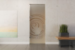 Frontansicht von Lira Motiv klar Glaspendeltür mit Oberlicht DORMA Tensor Variante 1 - Erkelenz