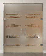 Bild von Bukarest Motiv klar 2-flg. Glaspendeltür mit Oberlicht DORMA Tensor Variante 2 - Erkelenz