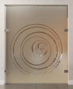 Bild von Lira Motiv klar 2-flg. Glaspendeltür mit Oberlicht DORMA Tensor Variante 2 - Erkelenz