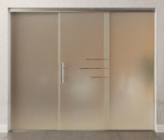 Bild von Bahia Motiv klar Glasschiebetür mit zwei festen Seitenteilen Sigma Flexible Variante 2 - Erkelenz