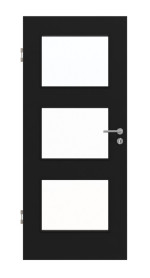Frontansicht von Schwarz RAL 9005 LA 11 Mattlack Basic Innentür - Huga