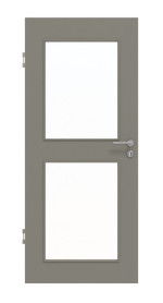Frontansicht von Hygge Grau RAL 7037 LA 12 Mattlack Basic Innentür - Huga