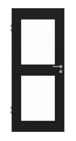 Frontansicht von Schwarz RAL 9005 LA 12 Mattlack Basic Innentür - Huga