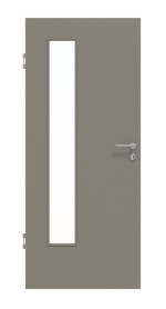 Frontansicht von Hygge Grau RAL 7037 LA 24 bandseitig Mattlack Basic Innentür - Huga