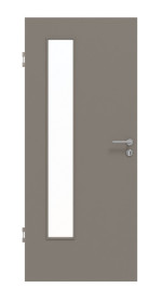 Frontansicht von Taupe RAL 7048 LA 24 bandseitig Basic Lack Innentür - Huga