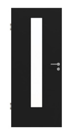 Frontansicht von Schwarz RAL 9005 LA 24 mittig Mattlack Basic Innentür - Huga