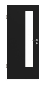 Frontansicht von Schwarz RAL 9005 LA 24 schlossseitig Mattlack Basic Innentür - Huga
