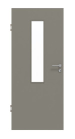 Frontansicht von Hygge Grau RAL 7037 LA 4 mittig Mattlack Basic Innentür - Huga