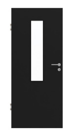 Frontansicht von Schwarz RAL 9005 LA 4 mittig Mattlack Basic Innentür - Huga