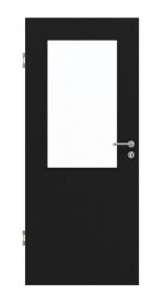Frontansicht von Schwarz RAL 9005 LA 7 Mattlack Basic Innentür - Huga