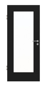 Frontansicht von Schwarz RAL 9005 LA 8 Mattlack Basic Innentür - Huga