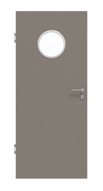 Frontansicht von Taupe RAL 7048 LA Bullauge Basic Lack Innentür - Huga