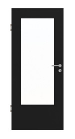 Frontansicht von Schwarz RAL 9005 DIN-LA Mattlack Basic Innentür - Huga