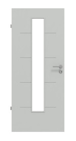 Frontansicht von Signum 14 LA 24 mittig Basic Lack Grau RAL 7035 Innentür - Huga