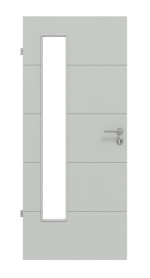 Frontansicht von Groove 15 LA 24 bandseitig ProLine Lack Grau RAL 7035 Innentür - Hörmann