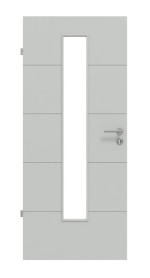 Frontansicht von Signum 15 LA 24 mittig Basic Lack Grau RAL 7035 Innentür - Huga