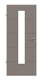 Frontansicht von Groove 15 LA 24 mittig ProLine Lack Taupe RAL 7048 Innentür - Hörmann