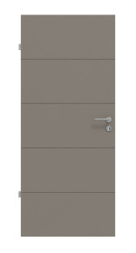 Frontansicht von Groove 15 ProLine Lack Taupe RAL 7048 Innentür - Hörmann