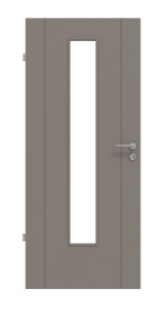 Frontansicht von Groove 16 LA 24 mittig ProLine Lack Taupe RAL 7048 Innentür - Hörmann
